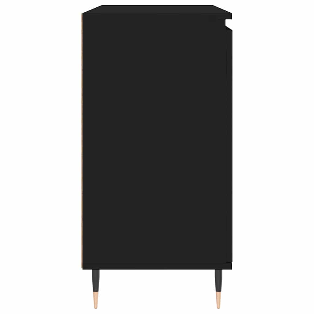 Skänk svart 101,5x35x70 cm konstruerat trä