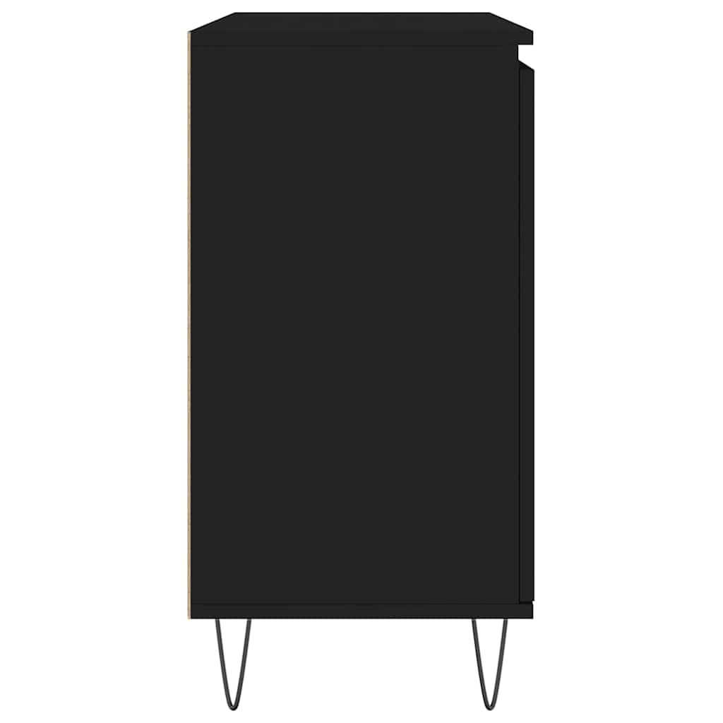 Skänk svart 101,5x35x70 cm konstruerat trä