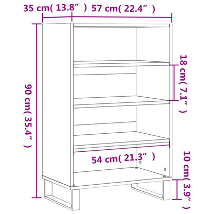 Skåp Rökfärgad Ek 57x35x90 cm