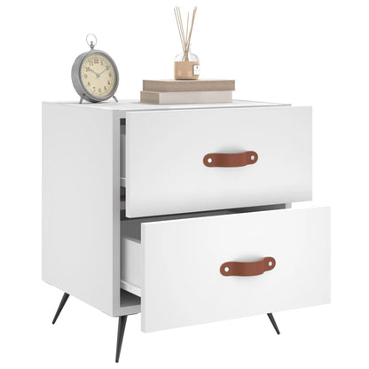 Sängbord 2 st vit 40x35x47,5 cm konstruerat trä
