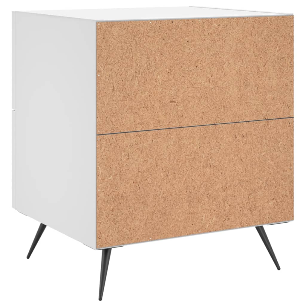 Sängbord 2 st vit 40x35x47,5 cm konstruerat trä