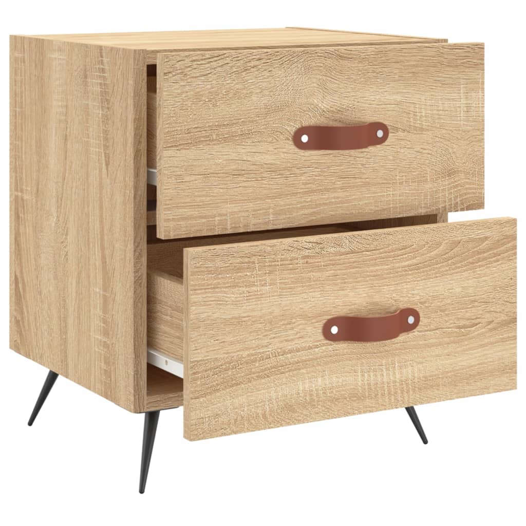 Sängbord 2 st sonoma-ek 40x35x47,5 cm konstruerat trä