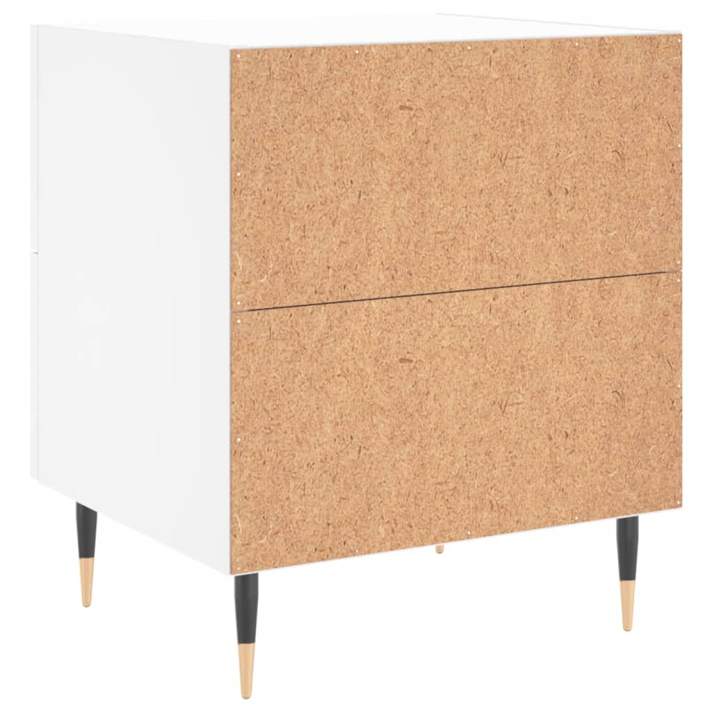 Sängbord 2 st vit 40x35x47,5 cm konstruerat trä