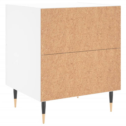 Sängbord 2 st vit 40x35x47,5 cm konstruerat trä