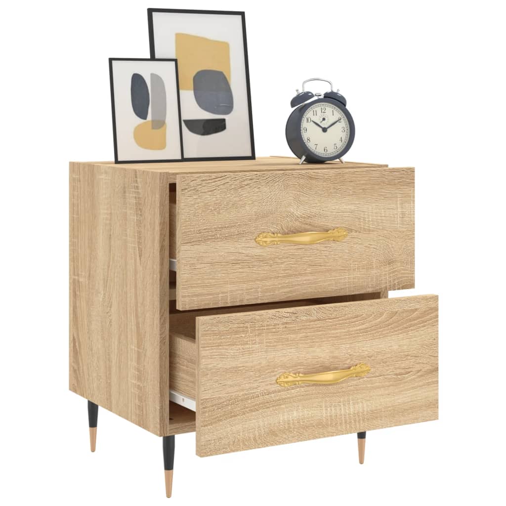 Sängbord 2 st sonoma-ek 40x35x47,5 cm konstruerat trä