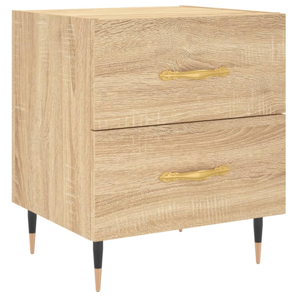 Sängbord 2 st sonoma-ek 40x35x47,5 cm konstruerat trä