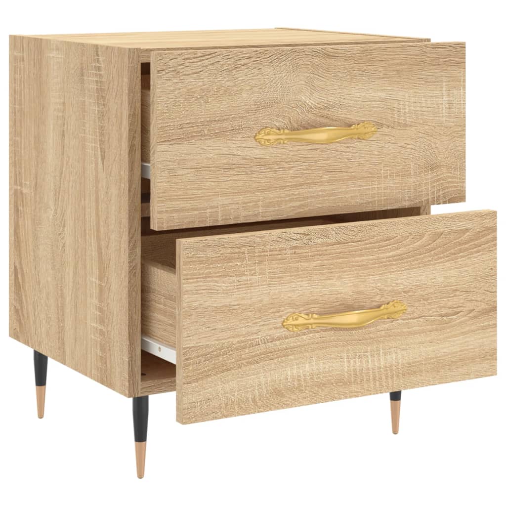 Sängbord 2 st sonoma-ek 40x35x47,5 cm konstruerat trä