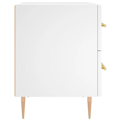 Sängbord 2 st vit 40x35x47,5 cm konstruerat trä