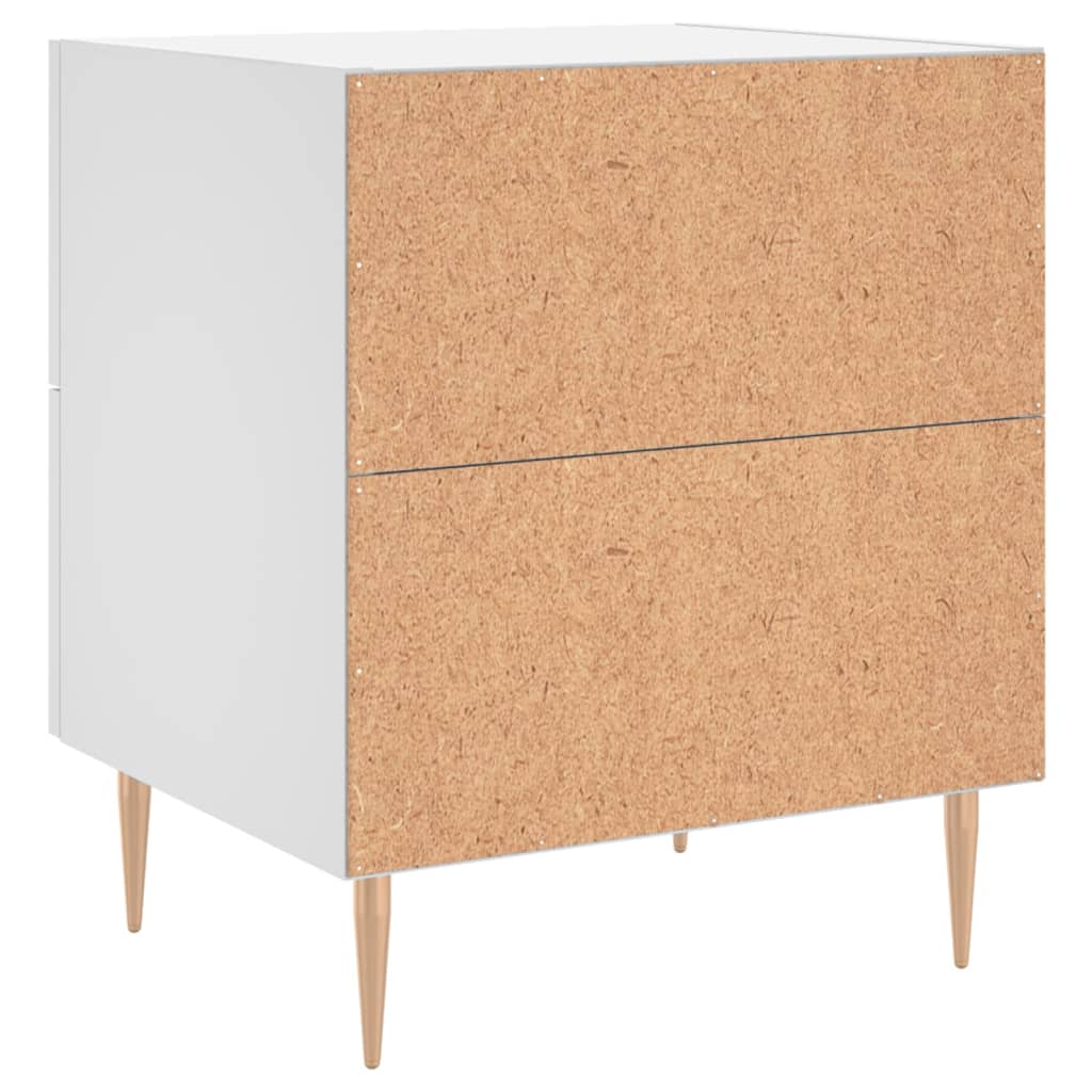 Sängbord 2 st vit 40x35x47,5 cm konstruerat trä
