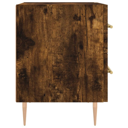 Sängbord 2 st rökfärgad ek 40x35x47,5 cm konstruerat trä