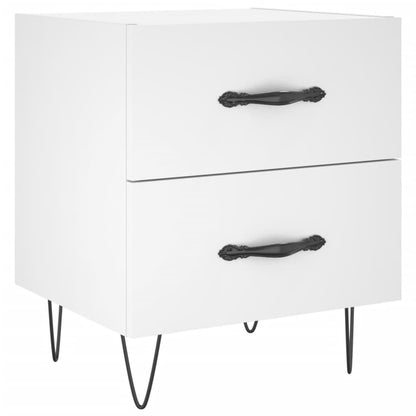 Sängbord 2 st vit 40x35x47,5 cm konstruerat trä