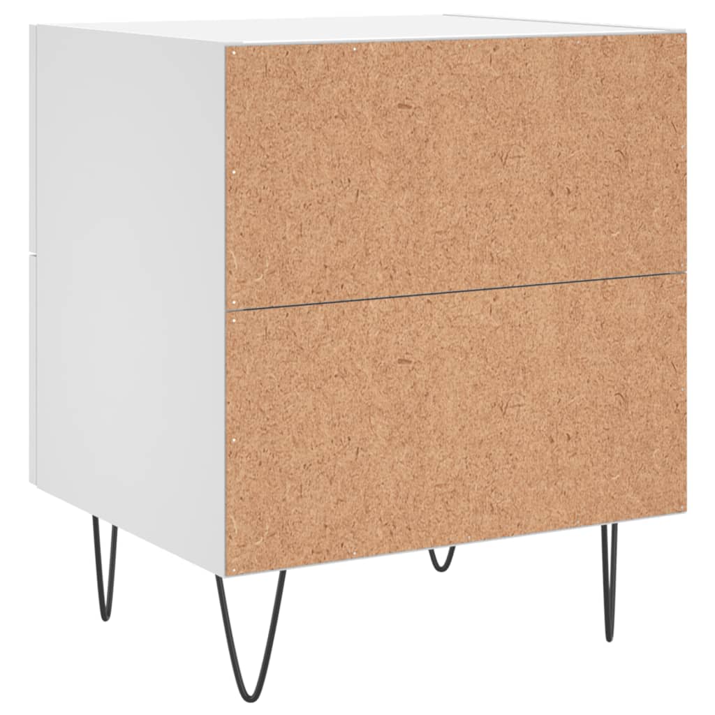 Sängbord 2 st vit 40x35x47,5 cm konstruerat trä