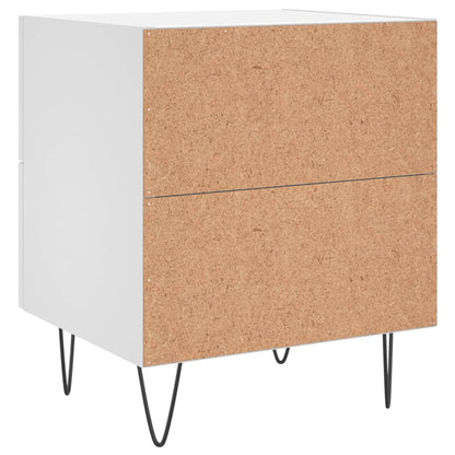 Sängbord 2 st vit 40x35x47,5 cm konstruerat trä