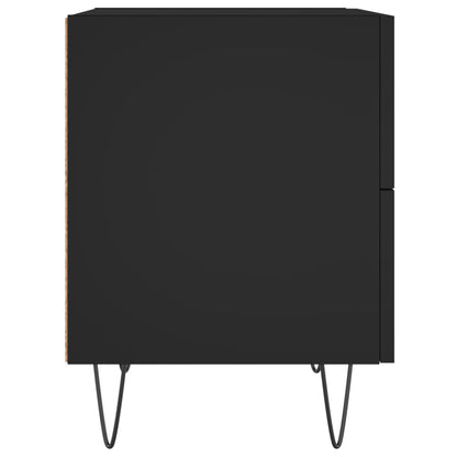 Sängbord 2 st svart 40x35x47,5 cm konstruerat trä