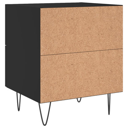 Sängbord 2 st svart 40x35x47,5 cm konstruerat trä
