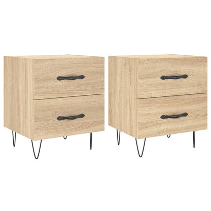 Sängbord 2 st sonoma-ek 40x35x47,5 cm konstruerat trä