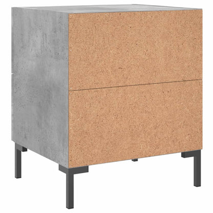 Sängbord 2 st betonggrå 40x35x47,5 cm konstruerat trä