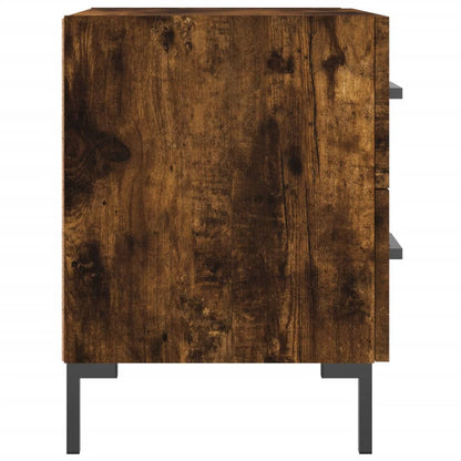 Sängbord 2 st rökfärgad ek 40x35x47,5 cm konstruerat trä