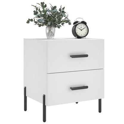 Sängbord 2 st vit 40x35x47,5 cm konstruerat trä