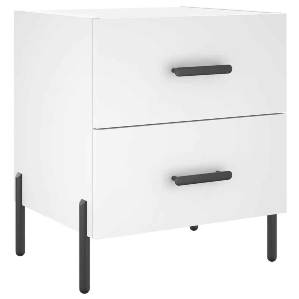Sängbord 2 st vit 40x35x47,5 cm konstruerat trä