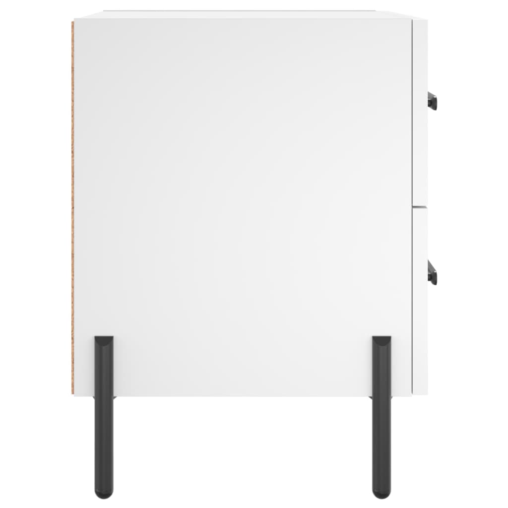 Sängbord 2 st vit 40x35x47,5 cm konstruerat trä