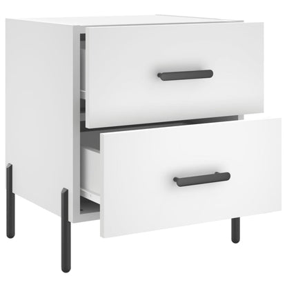 Sängbord 2 st vit 40x35x47,5 cm konstruerat trä