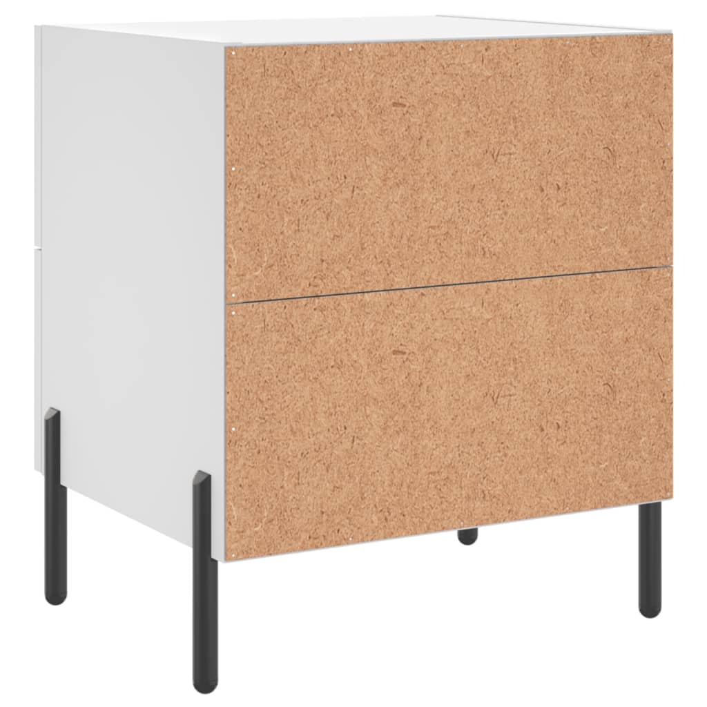Sängbord 2 st vit 40x35x47,5 cm konstruerat trä