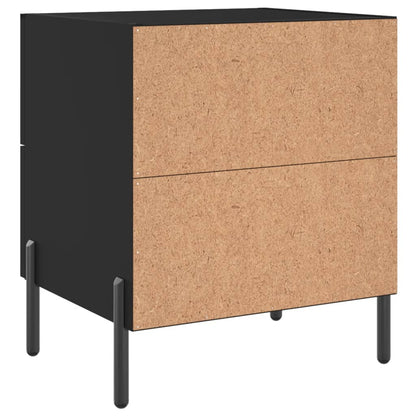 Sängbord 2 st svart 40x35x47,5 cm konstruerat trä
