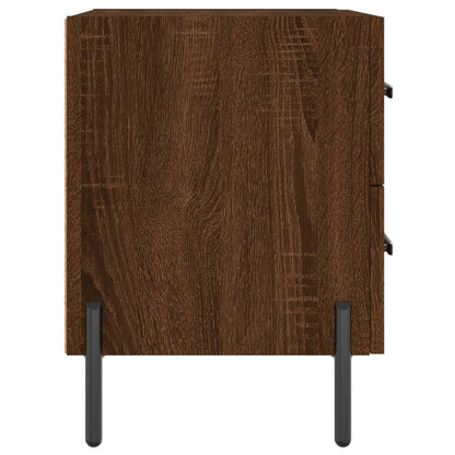 Sängbord 2 st brun ek 40x35x47,5 cm konstruerat trä