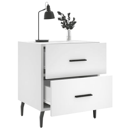 Sängbord 2 st vit 40x35x47,5 cm konstruerat trä