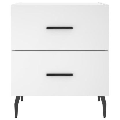 Sängbord 2 st vit 40x35x47,5 cm konstruerat trä