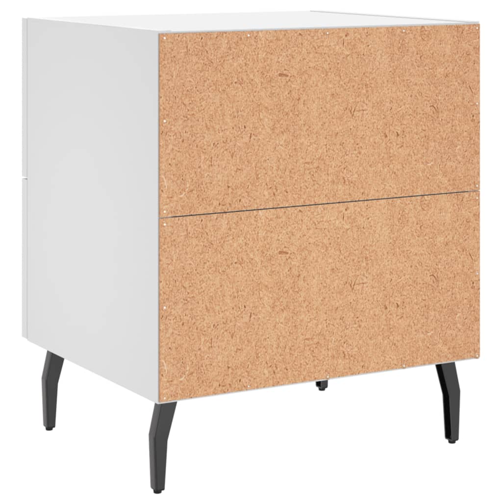 Sängbord 2 st vit 40x35x47,5 cm konstruerat trä
