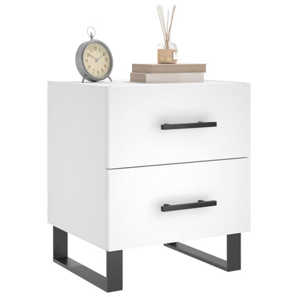 Sängbord 2 st vit 40x35x47,5 cm konstruerat trä