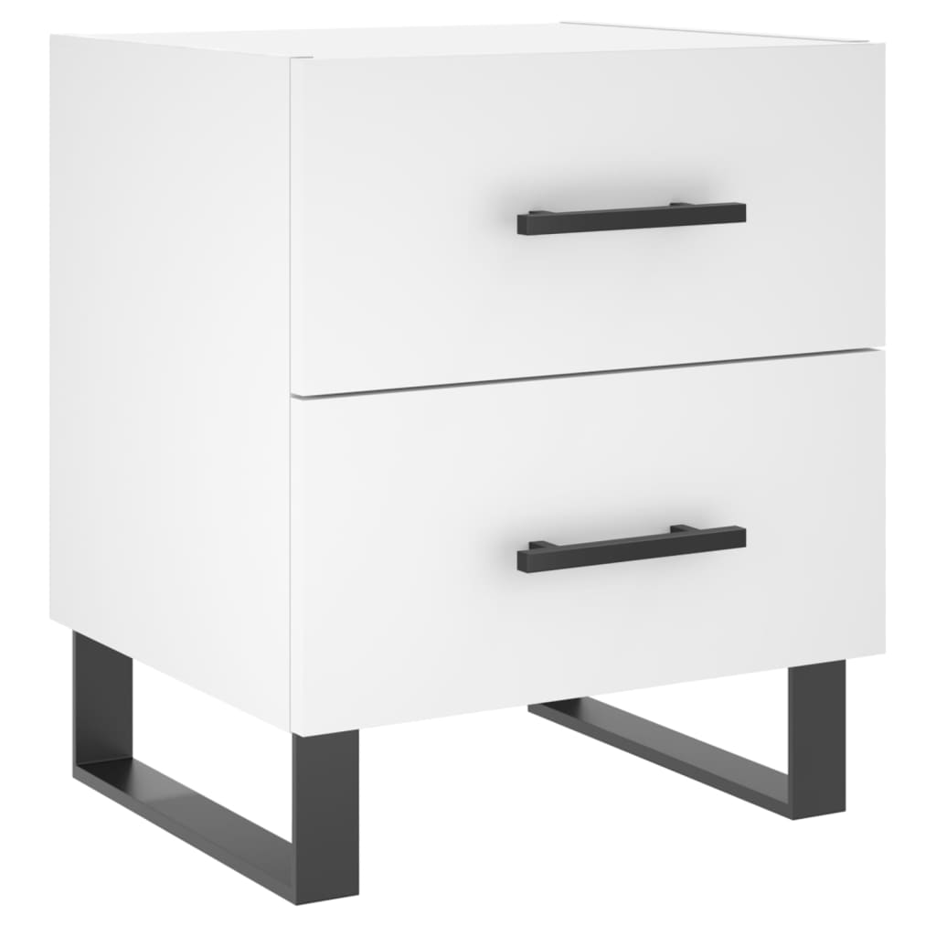 Sängbord 2 st vit 40x35x47,5 cm konstruerat trä