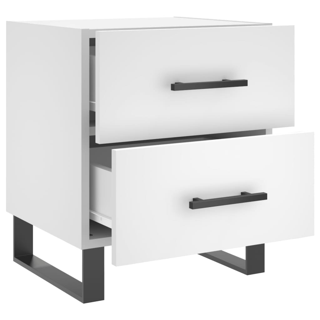 Sängbord 2 st vit 40x35x47,5 cm konstruerat trä