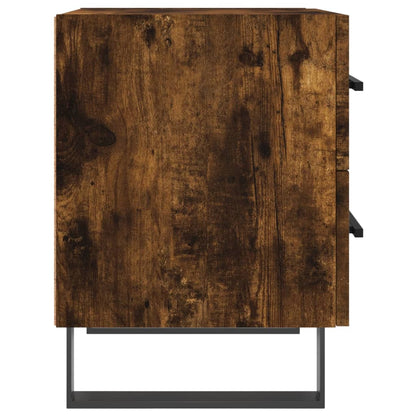 Sängbord 2 st rökfärgad ek 40x35x47,5 cm konstruerat trä
