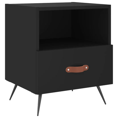 Sängbord 2 st svart 40x35x47,5 cm konstruerat trä