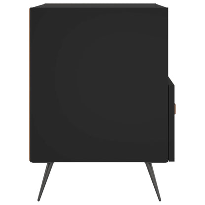 Sängbord 2 st svart 40x35x47,5 cm konstruerat trä