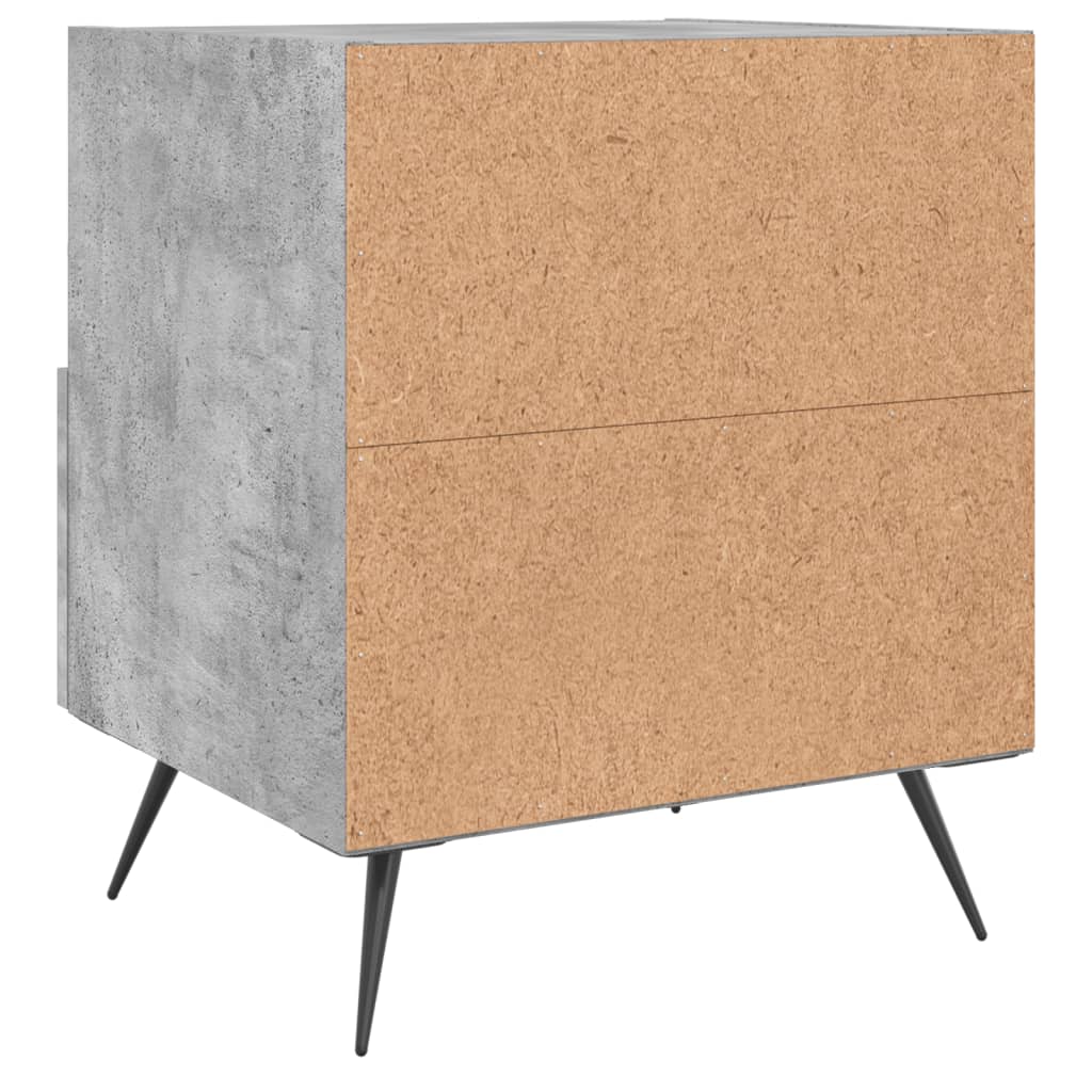 Sängbord 2 st betonggrå 40x35x47,5 cm konstruerat trä