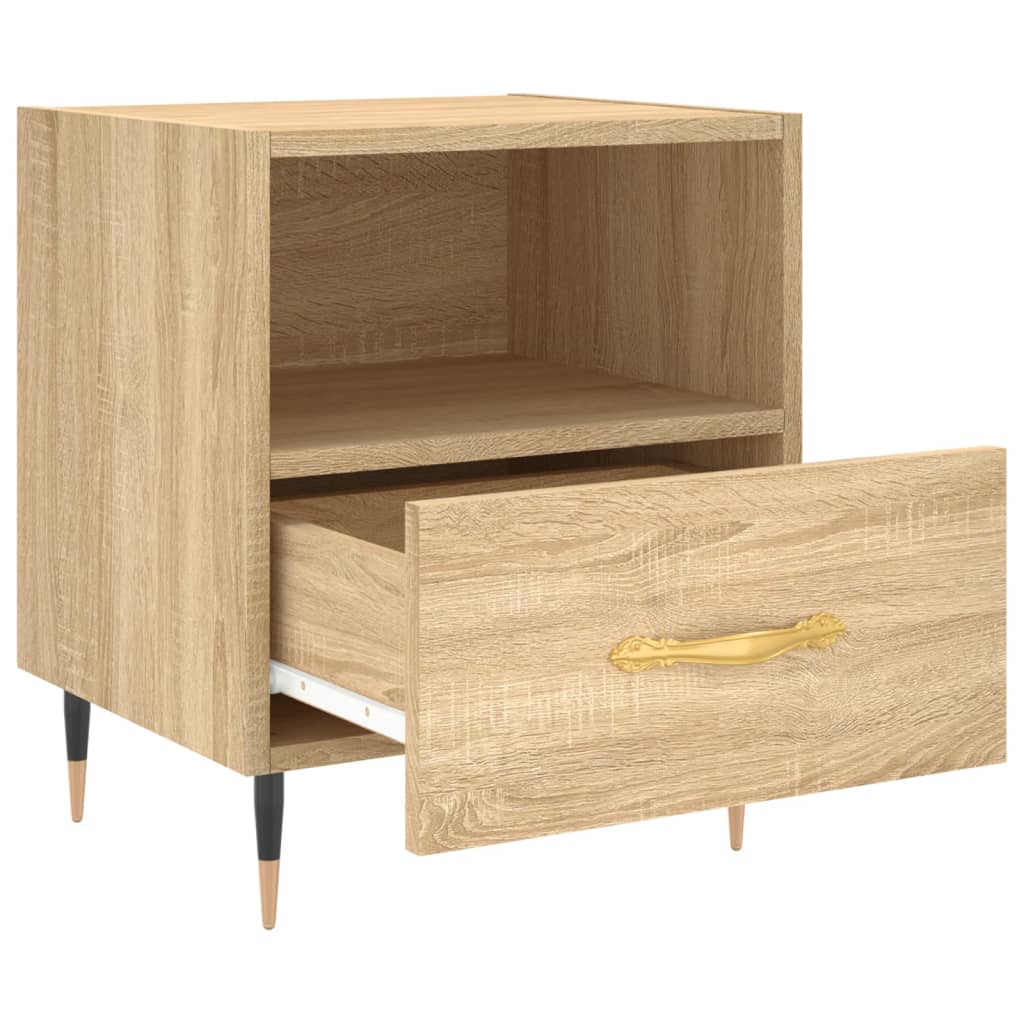 Sängbord 2 st sonoma-ek 40x35x47,5 cm konstruerat trä