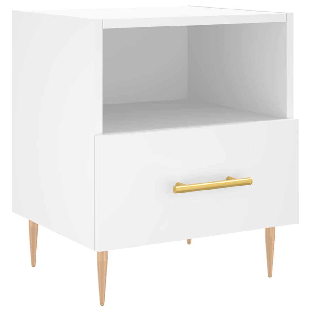 Sängbord 2 st vit 40x35x47,5 cm konstruerat trä