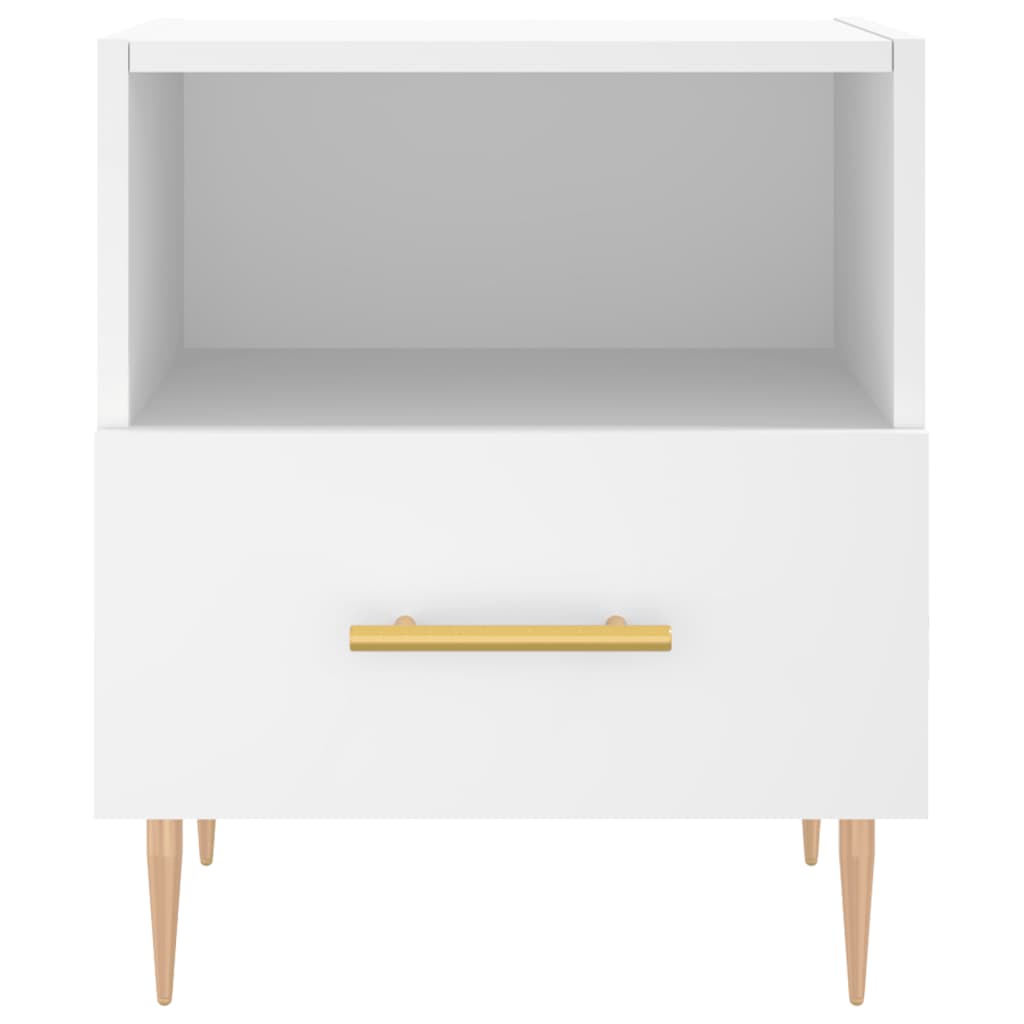 Sängbord 2 st vit 40x35x47,5 cm konstruerat trä
