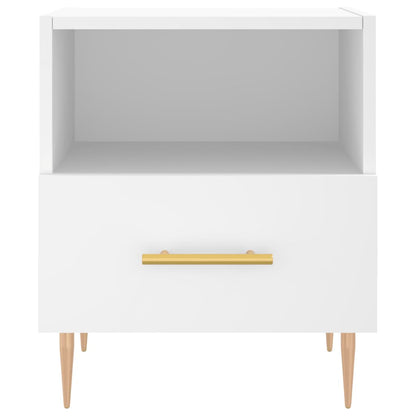 Sängbord 2 st vit 40x35x47,5 cm konstruerat trä