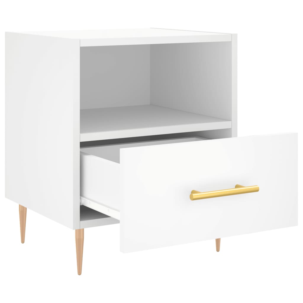 Sängbord 2 st vit 40x35x47,5 cm konstruerat trä