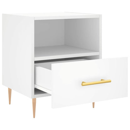 Sängbord 2 st vit 40x35x47,5 cm konstruerat trä