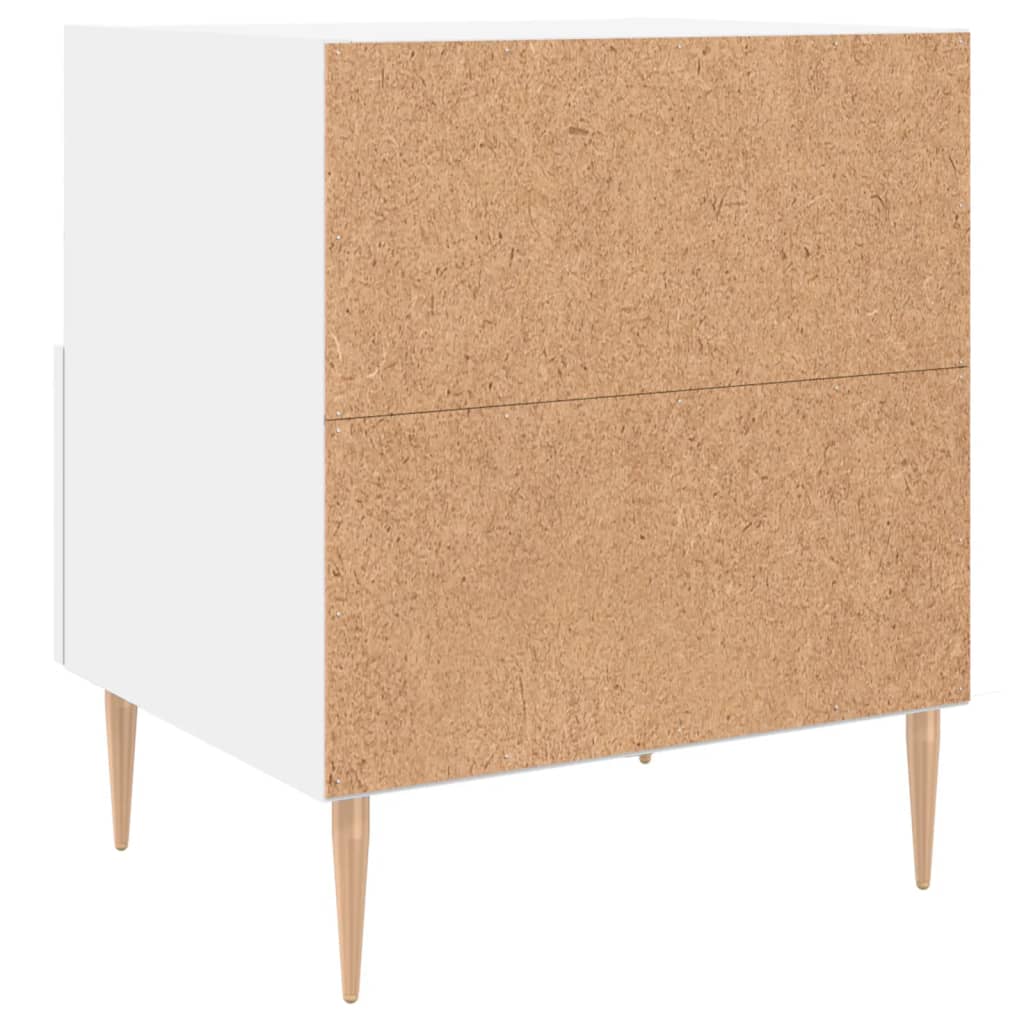 Sängbord 2 st vit 40x35x47,5 cm konstruerat trä