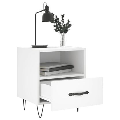 Sängbord 2 st vit 40x35x47,5 cm konstruerat trä