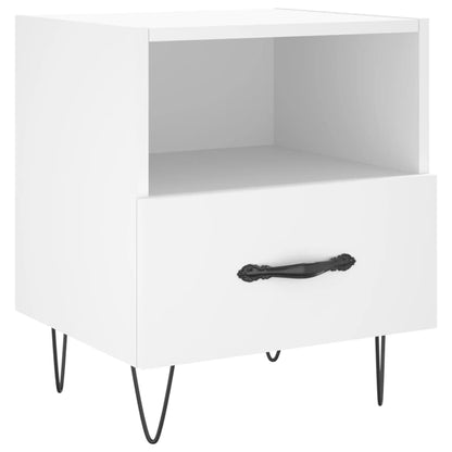 Sängbord 2 st vit 40x35x47,5 cm konstruerat trä