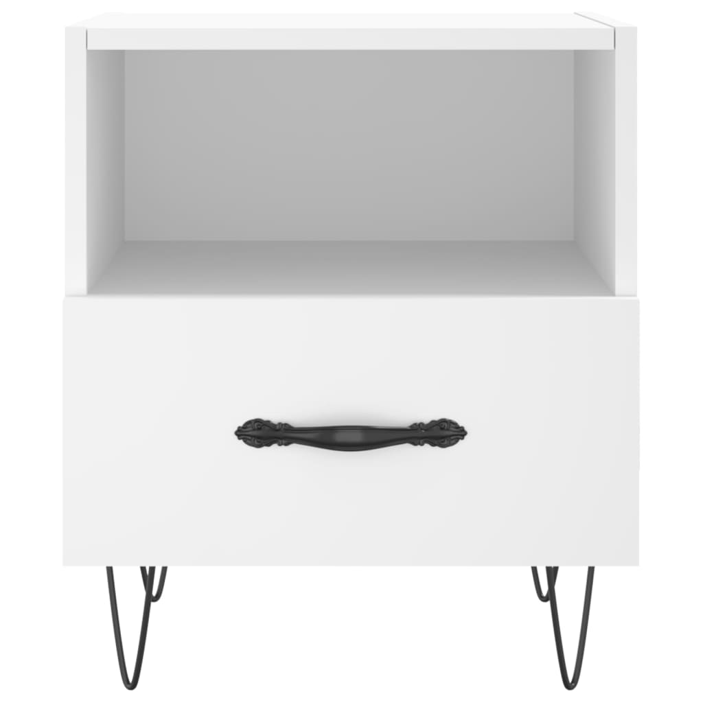 Sängbord 2 st vit 40x35x47,5 cm konstruerat trä