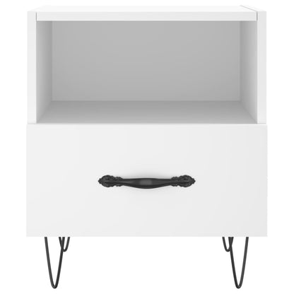 Sängbord 2 st vit 40x35x47,5 cm konstruerat trä